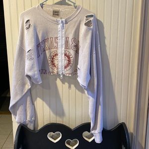 Unique one of a kind zip up sweatshirt